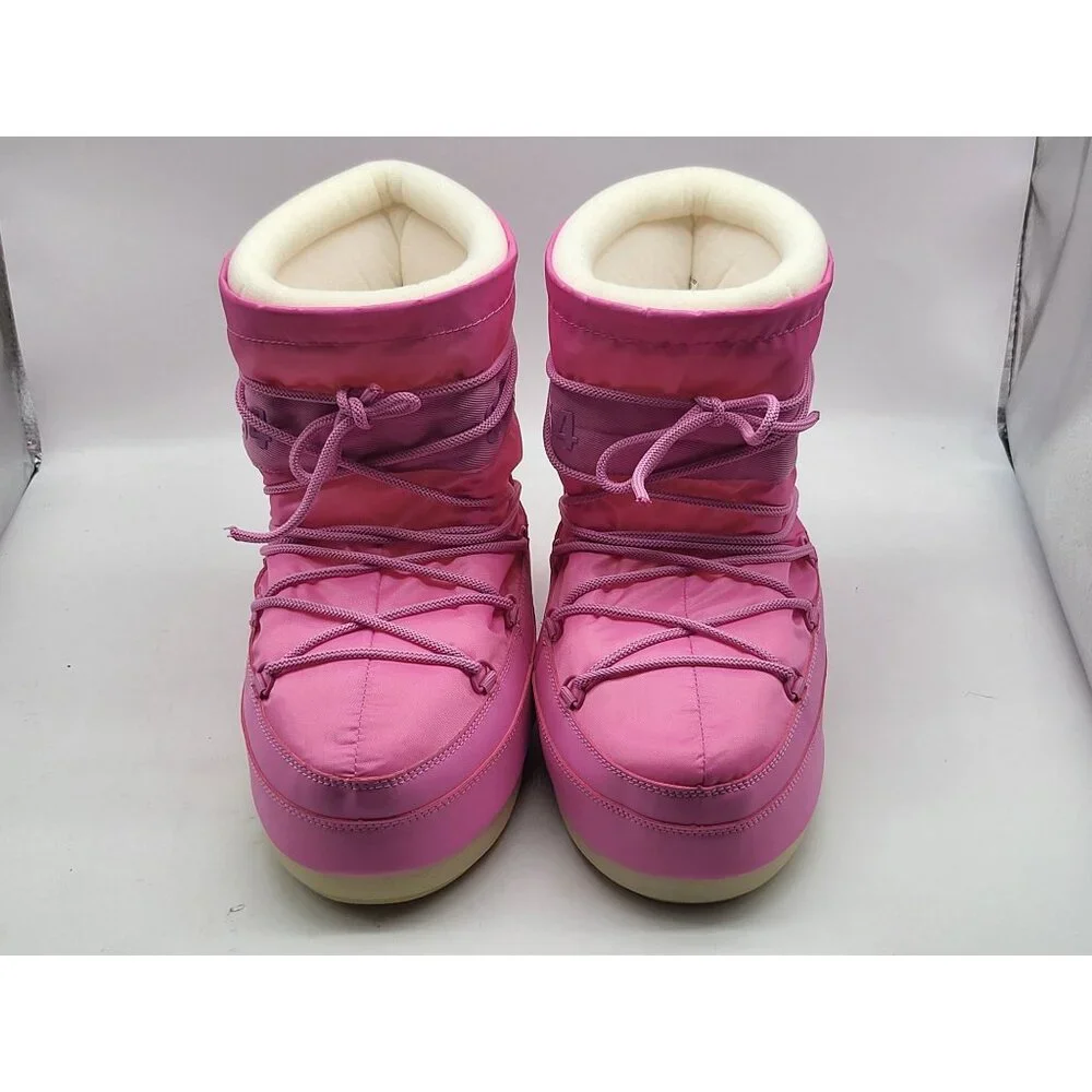 Steve Madden Mav Faux‎ Fur Lined Platform Booties Pink Womens Cold Weather NWOB